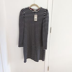 NWT Boden dress blue white stripes size 8